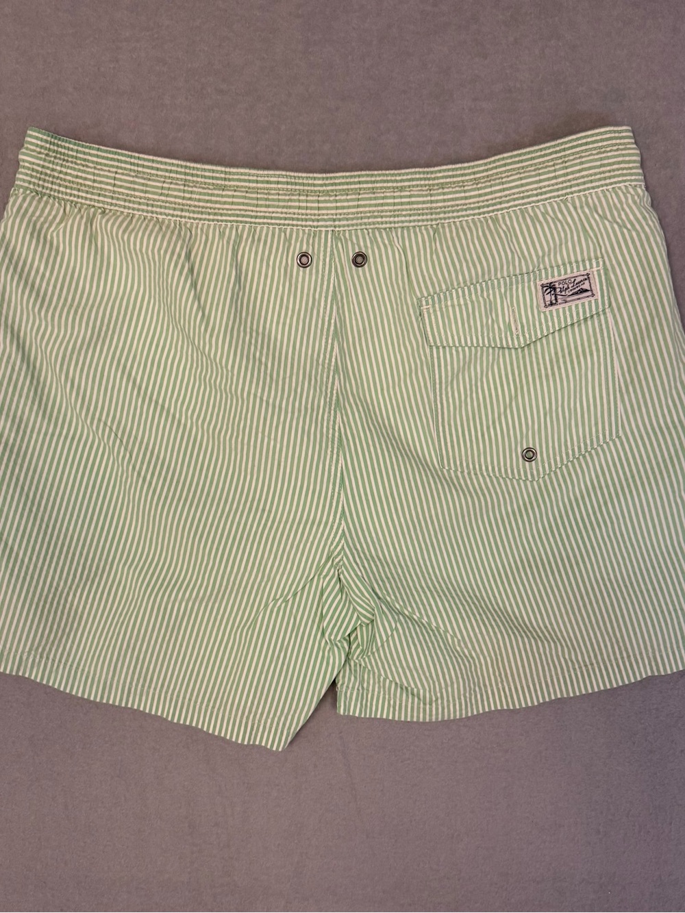 Polo Ralph Lauren Men's Traveler Seersucker Swim Trunks Green Med Old Money Prep - Picture 2 of 12